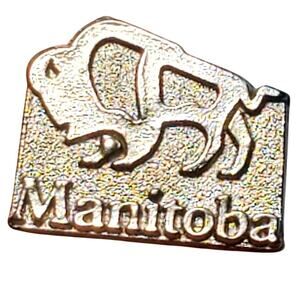 Manitoba Bison Winnipeg Canada Silver Tone Diecast Metal Mar west Lapel Hat Pin